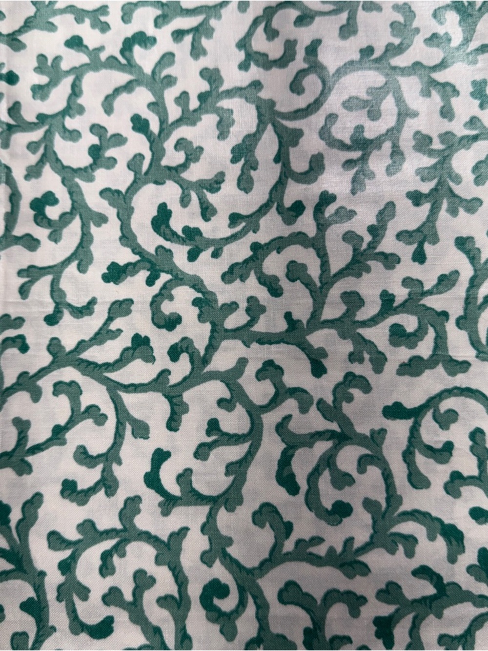 1 1/2 yards Waverly Green Scroll Floral Print decorator Fabric #123